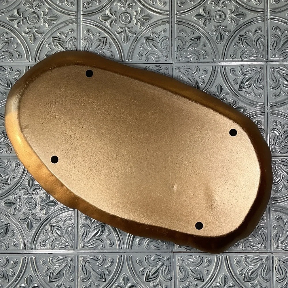 Pier 1 Gold Faux Snakeskin Embossed Metal Serving Tray Hollywood Regency Glam